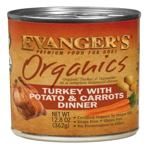 Evangers Organics Turkey With Potato and Carrots Dinner Canned Dog Food 12Ea/12.8 Oz, 12 Pk