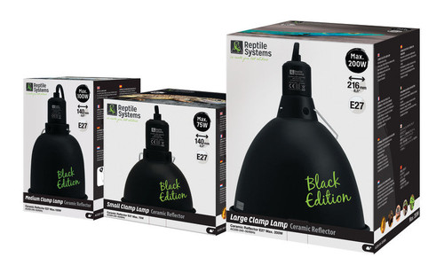 Reptile Systems Clamp Lamp Ceramic Reflector Black Edition, 1ea/MD