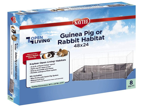 Kaytee Open Living Guinea Pig and Rabbit Habitat 48" x 24" 3 count