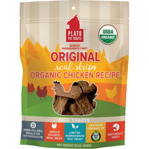 Plato Dog Strips Chicken 18Oz