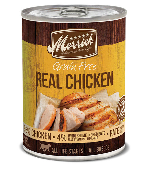 Merrick Dog Grain Free 96% Real Chicken 12.7 Oz.(Case Of 12)