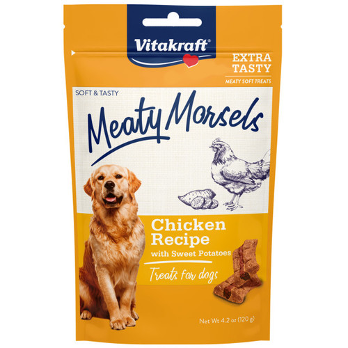 Vitakraft Meaty Morsels Chicken Recipe With Sweet Potato Dog Treats 4.2 Oz