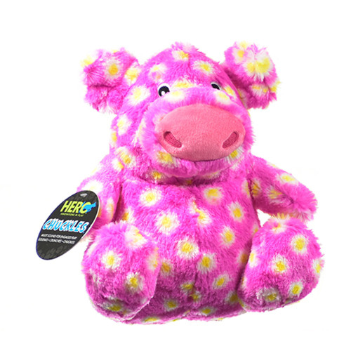 Hero Chuckles Pig Dog Toy, Medium, Pink / Yellow Gray 7 EE - Wide