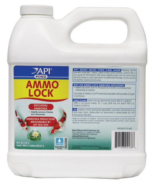 PondCare Ammo Lock Ammonia Detoxifier for Ponds 64 oz (Treats 7,680 Gallons)