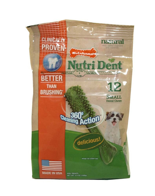 Nylabone Nutri Dent Simple Natural Dental Fresh Breath Flavored Chew Treats Small, 12 Ct