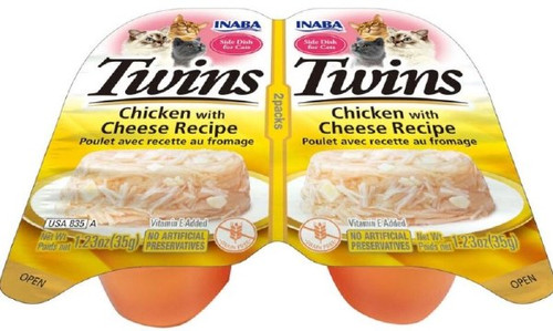 Inaba Twins Chicken with Cheese Recipe Side Dish for Cats 2 count