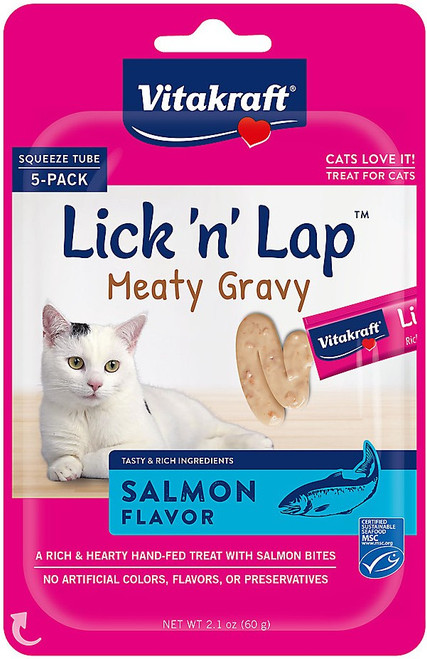 Vitakraft Lick n Lap Meaty Gravy Salmon Flavor Cat Treat -  2.8 oz