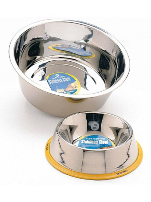 Spot Stainless Steel Mirror Finish No-Tip Dog Bowl Silver 96 Oz