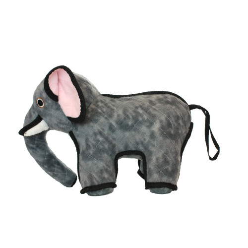 VIP Tuffy Tuffy Zoo Durable Elephant Plush Dog Toy Gray 8 In, Regular