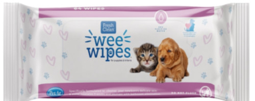 Fresh n Clean Wee Wipes for Puppies and Kittens 64 count