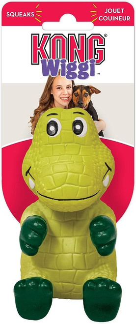 KONG Wiggi Alligator Squeaker Dog Toy Small 1 count