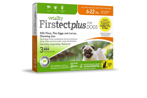 Tevra Brands Llc-Vetality Firstect Plus For Dogs 6-22lbs 3pk Burgundy 10 D - Medium