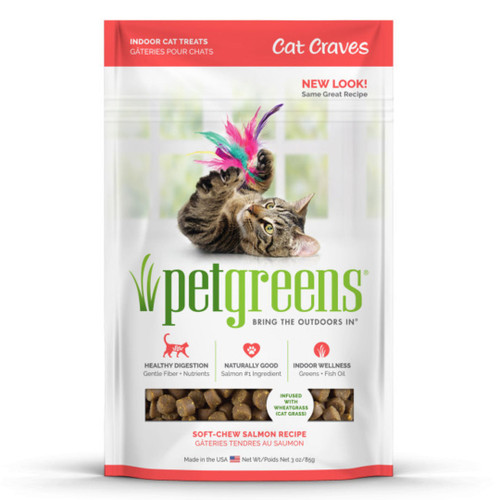 Pet Greens Semi-Moist Cat Treats Savory Salmon, 3 oz Blacks & Grays 3 oz 5.3 X 2 X 7.5 inches