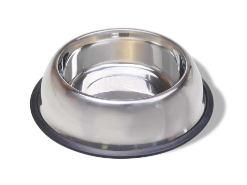 Van Ness Plastics Stainless Steel Non Tip Dog Bowl W/Rubber Ring 32 Oz
