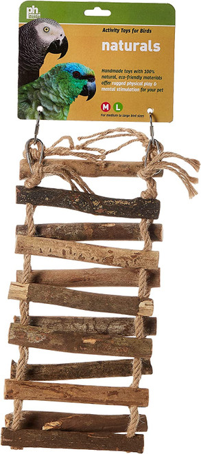 Prevue Naturals Wood and Rope Ladder Bird Toy -  Large - 1 count