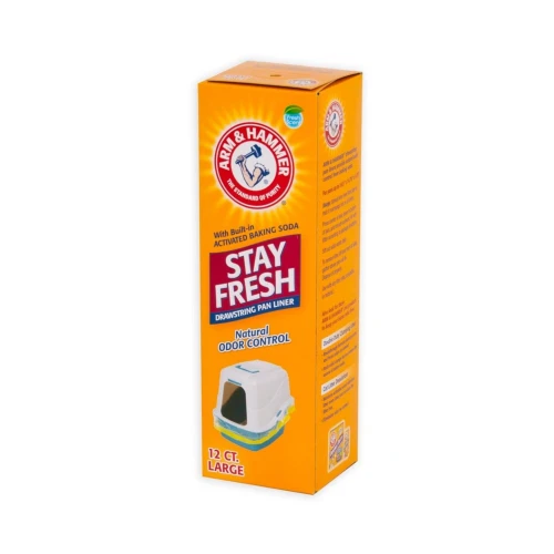 Arm and Hammer Drawstring Liner For Cat Litter Pan Clear 12 Ct, Large