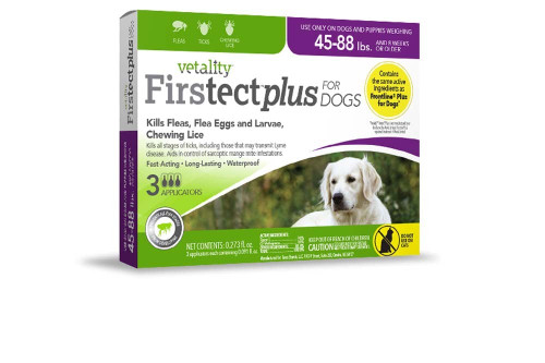Tevra Brands Llc-Vetality Firstect Plus For Dogs 45-88lbs 3pk Burgundy 10 D - Medium