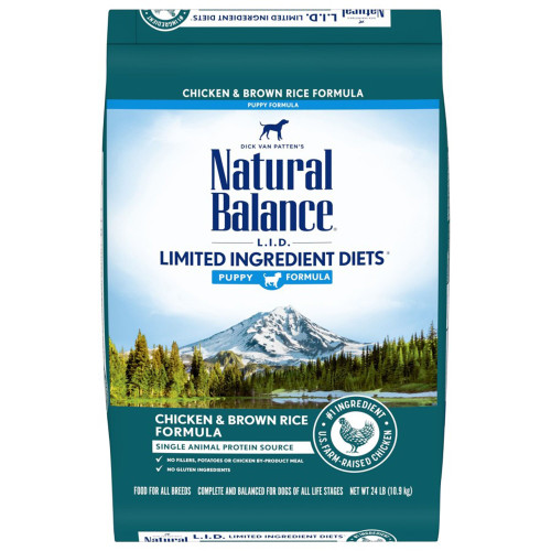 Natural Balance Pet Foods Lid Chicken and Brown Rice Puppy Dry Dog Food 24 Lb
