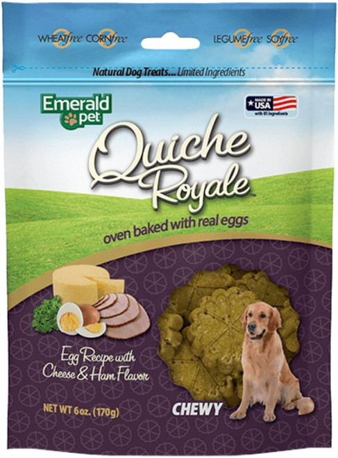 Emerald Pet Quiche Royal Ham and Cheese Treat for Dogs 6 oz