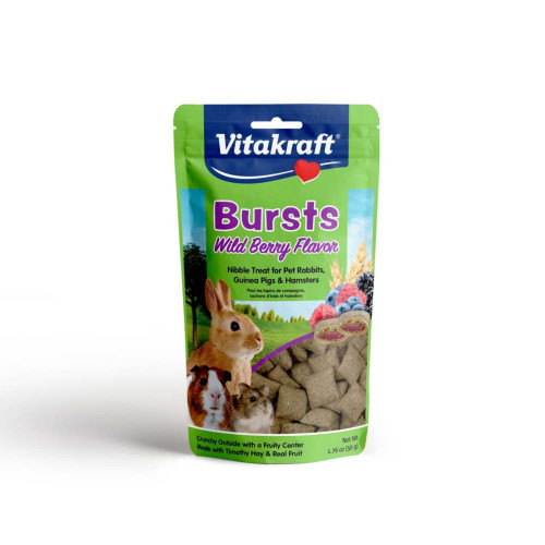 Vitakraft Bursts Treat for Rabbits, Guinea Pigs & Hamsters - Wild Berry Flavor