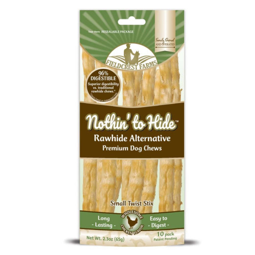 Fieldcrest Farms Nothin' To Hide Twist Stix Dog Treat 2.3 Oz, 10 Pk