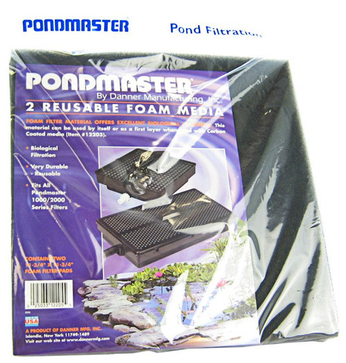 Pondmaster Reusable Foam Media Pads 11.75" Long x 11.75" Wide (2 Pack)