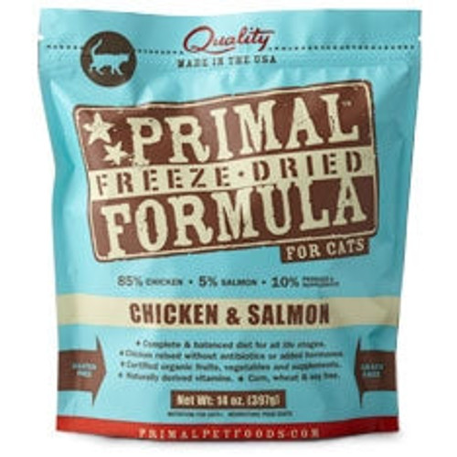 Primal Pet Foods Freeze Dried Cat Food-  5.5 oz.- Chicken  & Salmon