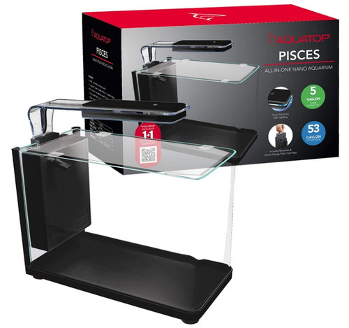 Aquatop Pisces Modern Bullet Shapped Glass Aquarium 5 gallon