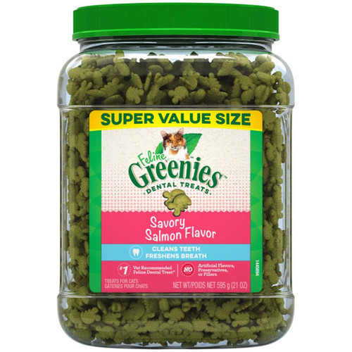 FELINE GREENIES Dental Treats Salmon Flavor 21oz