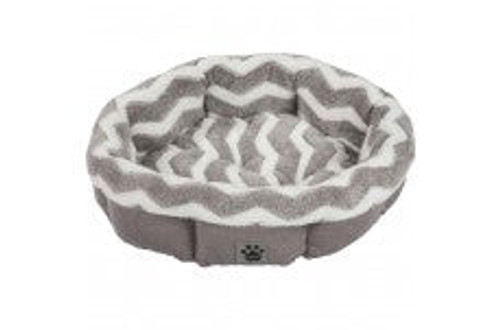 Precision SnooZZy Zig Zag Shearling Round Dog Bed Gray 21in