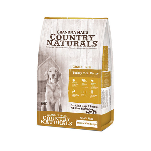 Grandma Maes Country Naturals Grain Free Lid Turkey Dog Food 25 Lb