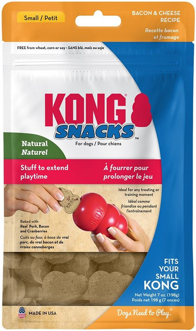 KONG Snacks Bacon and Cheese Recipe Dog Treats Small 7 oz