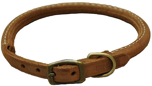 CircleT Rustic Leather Dog Collar Chocolate 12"L x 3/8"W