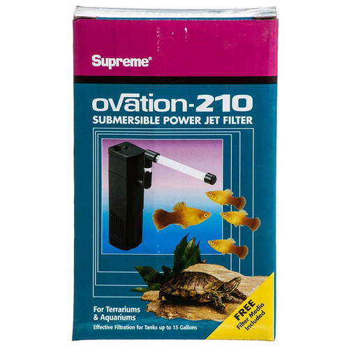 Supreme Ovation Submersible Power Jet Filter Model 210 - 53 GPH (Up to 15 Gallons)