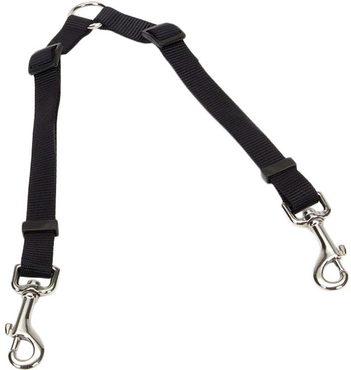 Coastal Pet Two Dog Adjustable Nylon Coupler Black 36"L x 3/4"W
