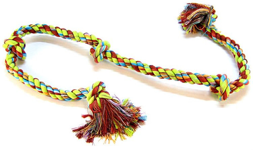 Flossy Chews Colored 5 Knot Tug Rope Super X-Large (6\' Long)
