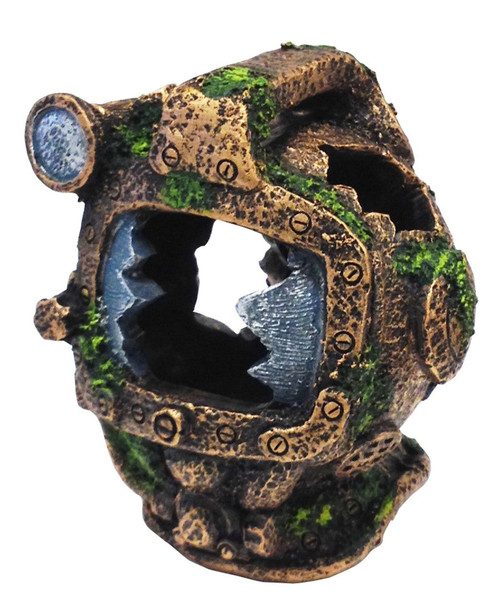 Penn-Plax Diving Helmet Aquarium Ornament Divers Helmet Brown 5.75 In, Small