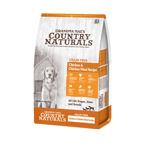 Grandma Maes Country Naturals Grain Free Chicken and Chicken Meal Dog Food 4 Lb