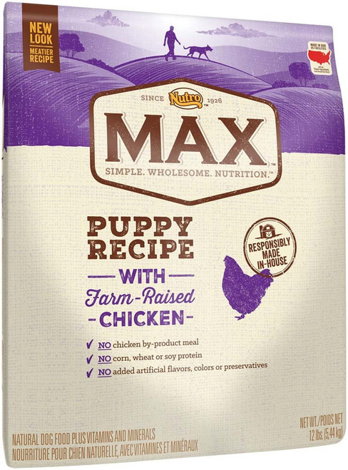 Nutro Max Puppy Recipe With Farm Raised Chicken Dry Dog Food 12 Pounds