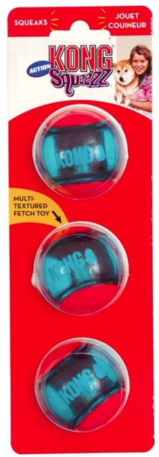 KONG Squeezz Action Ball Red Medium - 3 count