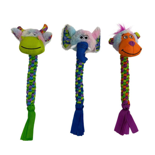 Multipet Pet Envy Braided Rope Animals Assorted 15 inch