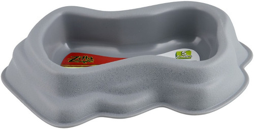 Zilla D?cor Durable Dish for Reptiles - Grey Large (10.5"L x 8.8"W x 4.25"H)