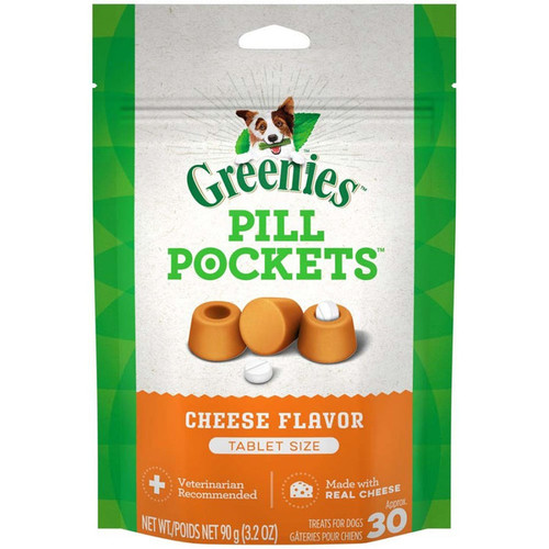 Greenies Pill Pockets Cheese Flavor Dog Treats (For Tablets), 3.2 Ounce Bag