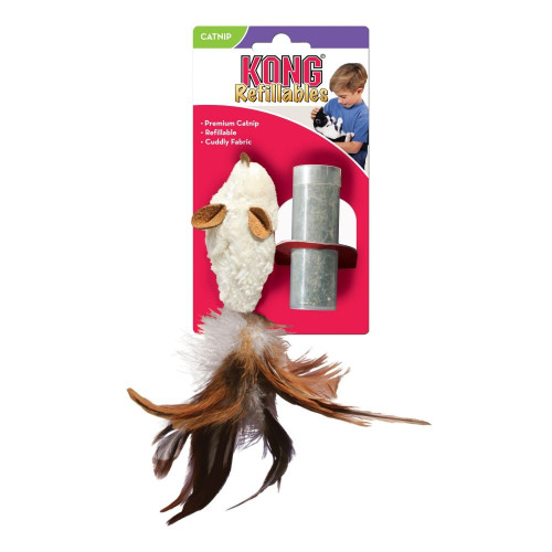 KONG Feather Mouse with Catnip Refillable Cat Toy