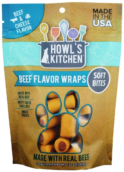 Howl\'s Kitchen Beef Flavor Wraps Soft Bites - Beef & Cheese Flavor 12 oz