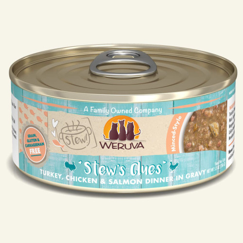Weruva Cat Stew! Stews Clues Turkey, Chicken and Salmon 5.5Oz (Case Of 8)