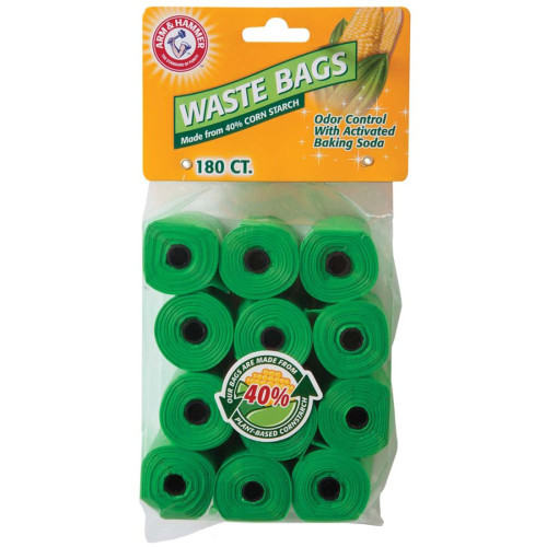 Arm and Hammer Disposable Corn Starch Waste Bags Refills Green 180 Ct
