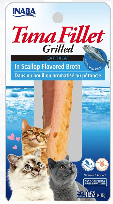 Inaba Tuna Fillet Grilled Cat Treat in Scallop Flavored Broth 0.52 oz