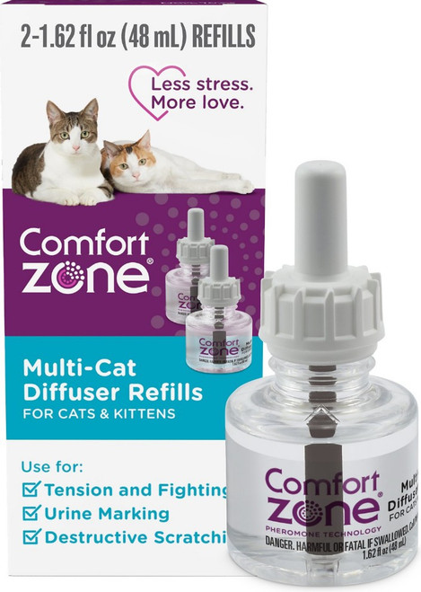 Comfort Zone Multicat Calming Diffuser Refill, 48 Ml-2 Pack, 60 Day Use 2 Pk
