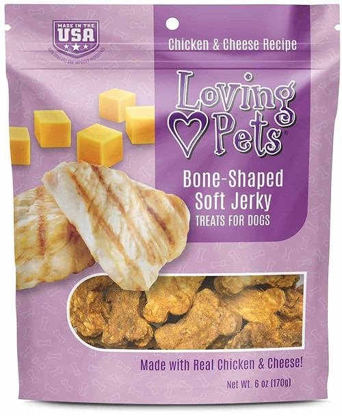 Loving Pets Bone-Shaped Soft Jerky Treats Cheese 6 oz